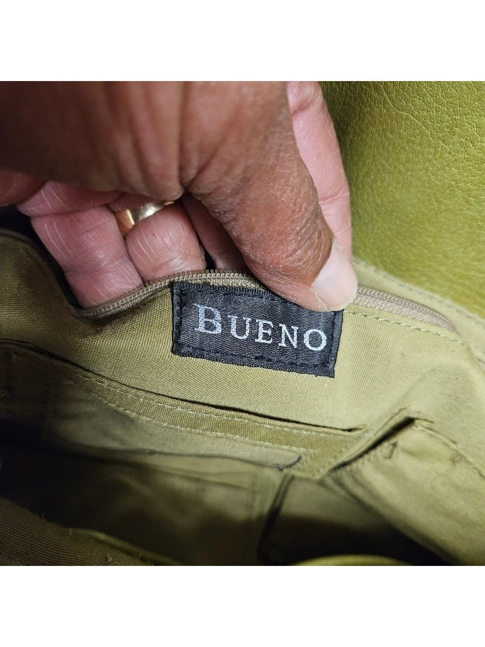 Bueno Olive Green Large Satchel Bag - Picture 4 of 11
